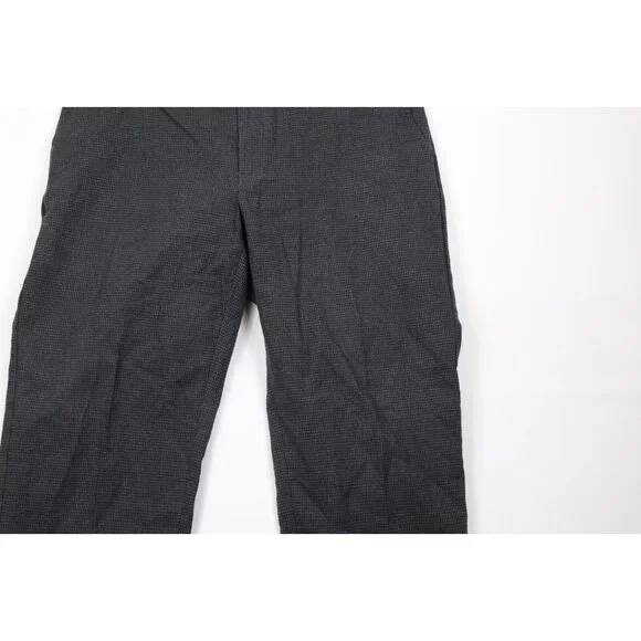 Vintage 90s Ralph Lauren Mens 34x32 Wool Blend Houndstooth Wide Leg Chino Pants